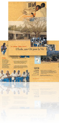 <br />Ecole pour la vie (action humanitaire) : conception graphique / ralisation plaquette institutionnelle