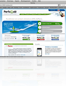 <br />Perfoweb (outil de gestion de prospects) : conception graphique / site Internet