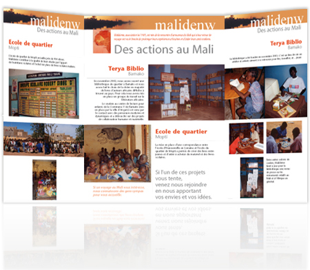 <br />Malidenw (action humanitaire) : conception graphique / ralisation triptyque stand