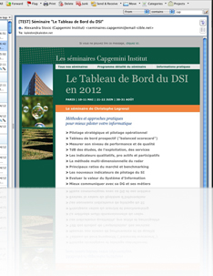 <br />Capgemini Institut (s�minaires pour responsables informatiques) : image globale, application emailings
