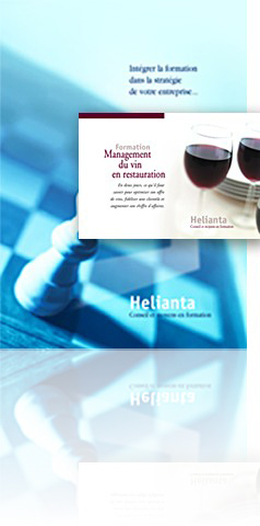 <br />Helianta (formation en management sp�cialis�) : conception graphique / r�alisation plaquette institutionnelle, d�pliant promo