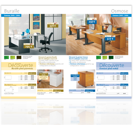 <br />Buronomic (modilier de bureau) :  catalogue promotions, double page int�rieure
