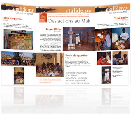 <br />Malidenw (action humanitaire) : conception graphique / r�alisation triptyque stand
